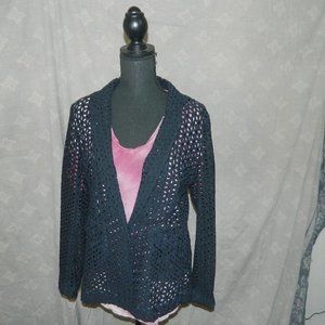 DKNY black eyelet cotton blazer gently used.